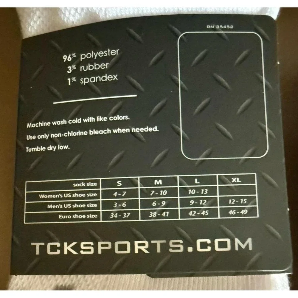TCK Cushioned Work Socks White 3 Pairs Size Large Men Shoe Size 9-12 Women 10-13